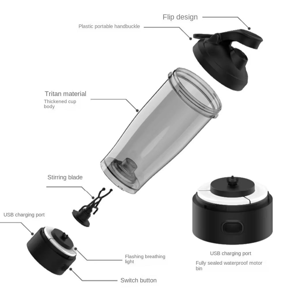 650Ml Electric Mixing Cup Portable Protein Powder Shaker Bottle Mixer for Travel Home Office Kitchen Tools