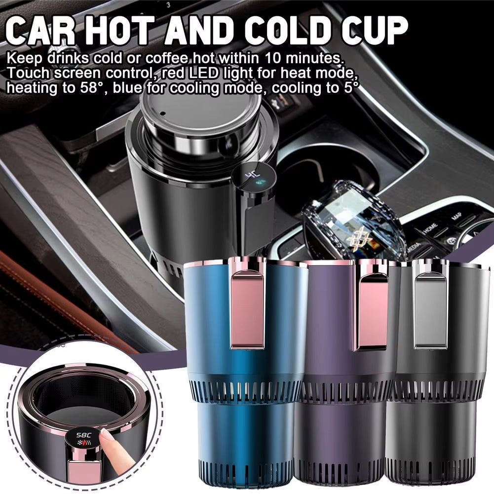 2-In-1 Car Cup Warmer Cooler, Smart Car Cup Holder Car Cooling & Heating Cup Holder Smart Car Heater & Colder Cups for Most Cars