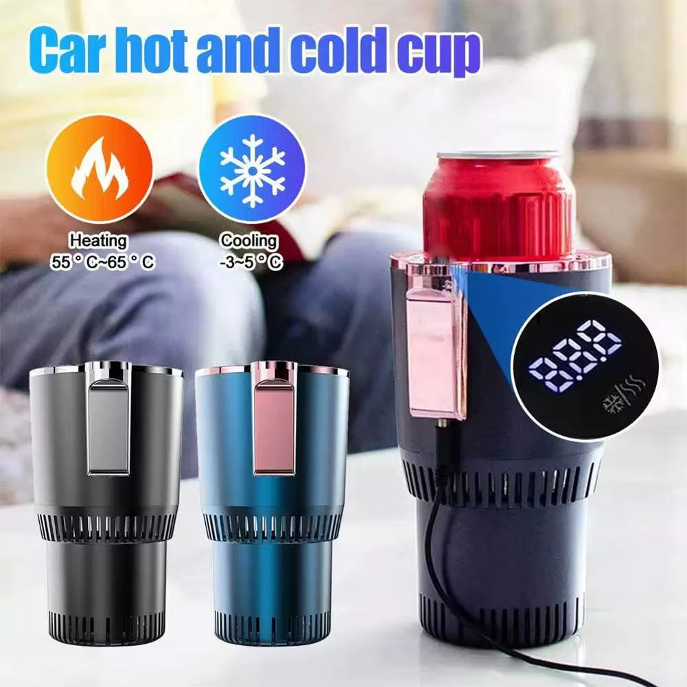 2-In-1 Car Cup Warmer Cooler, Smart Car Cup Holder Car Cooling & Heating Cup Holder Smart Car Heater & Colder Cups for Most Cars
